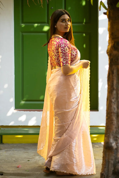 Scallop Border Organza Saree