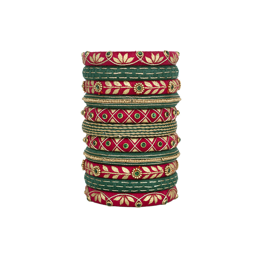 Manushi Red & Green Bangle Set