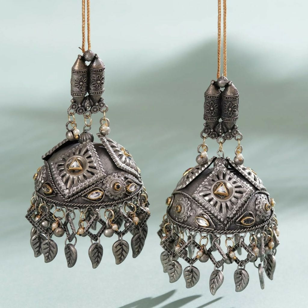 Mansha Silver Oxide Jhumka