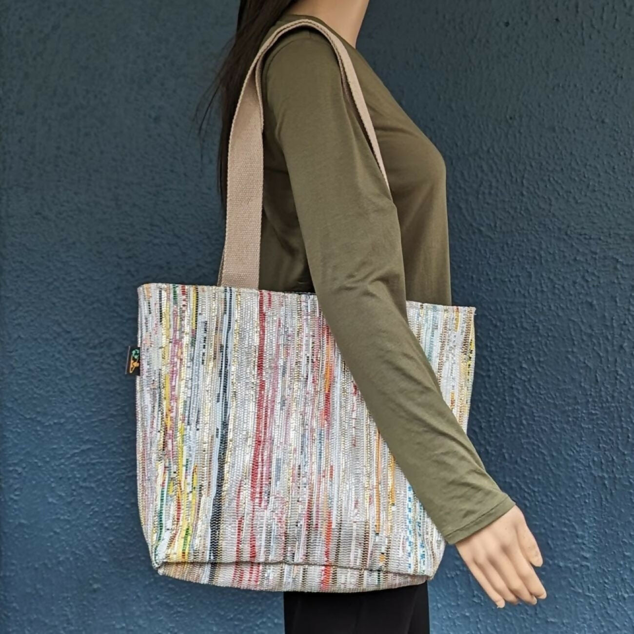 Upcycled Handwoven Shopper Tote Bag