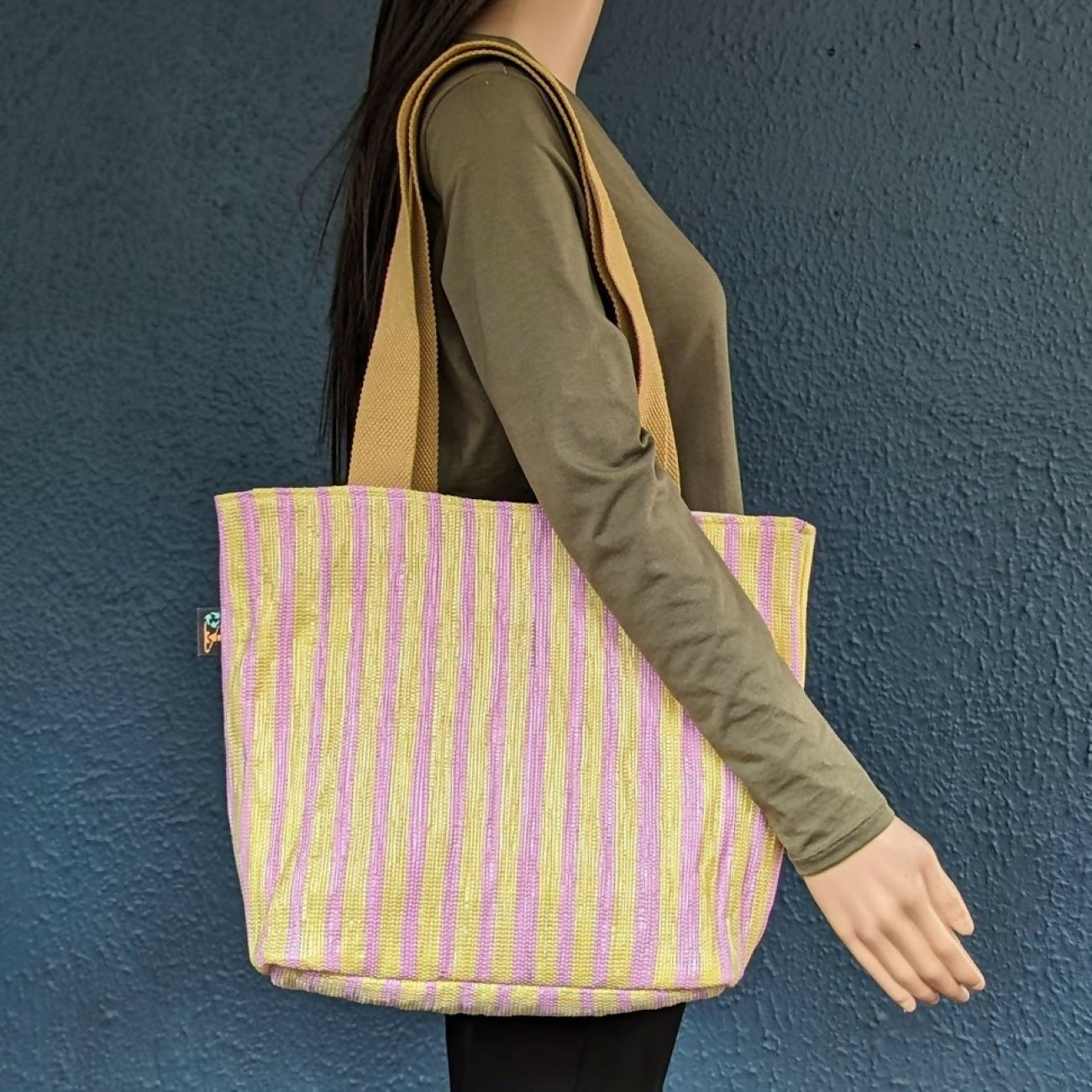 Upcycled Handwoven Shopper Tote Bag