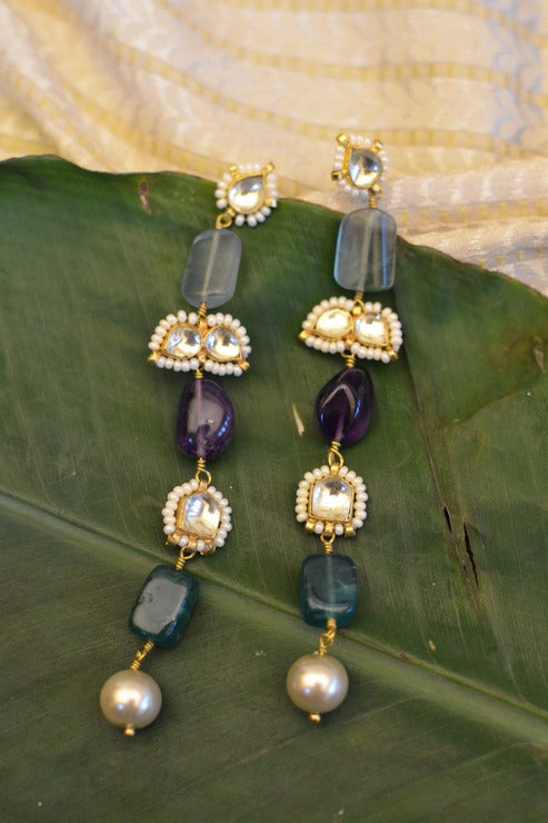 Polki Stone Dangler Earrings