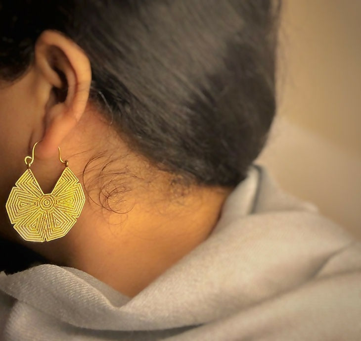 Aztec Brass Earrings