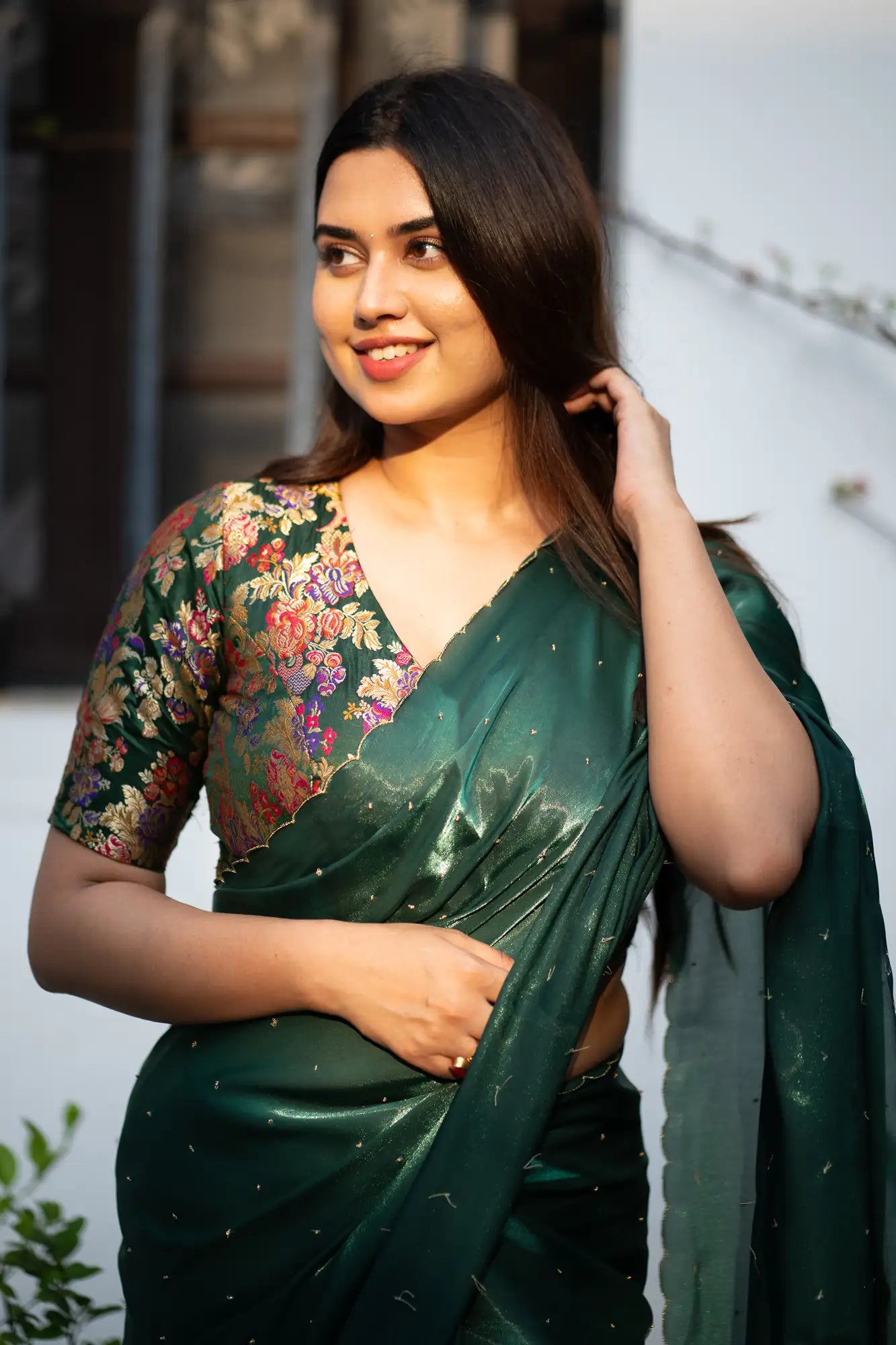 Scallop Border Organza Saree