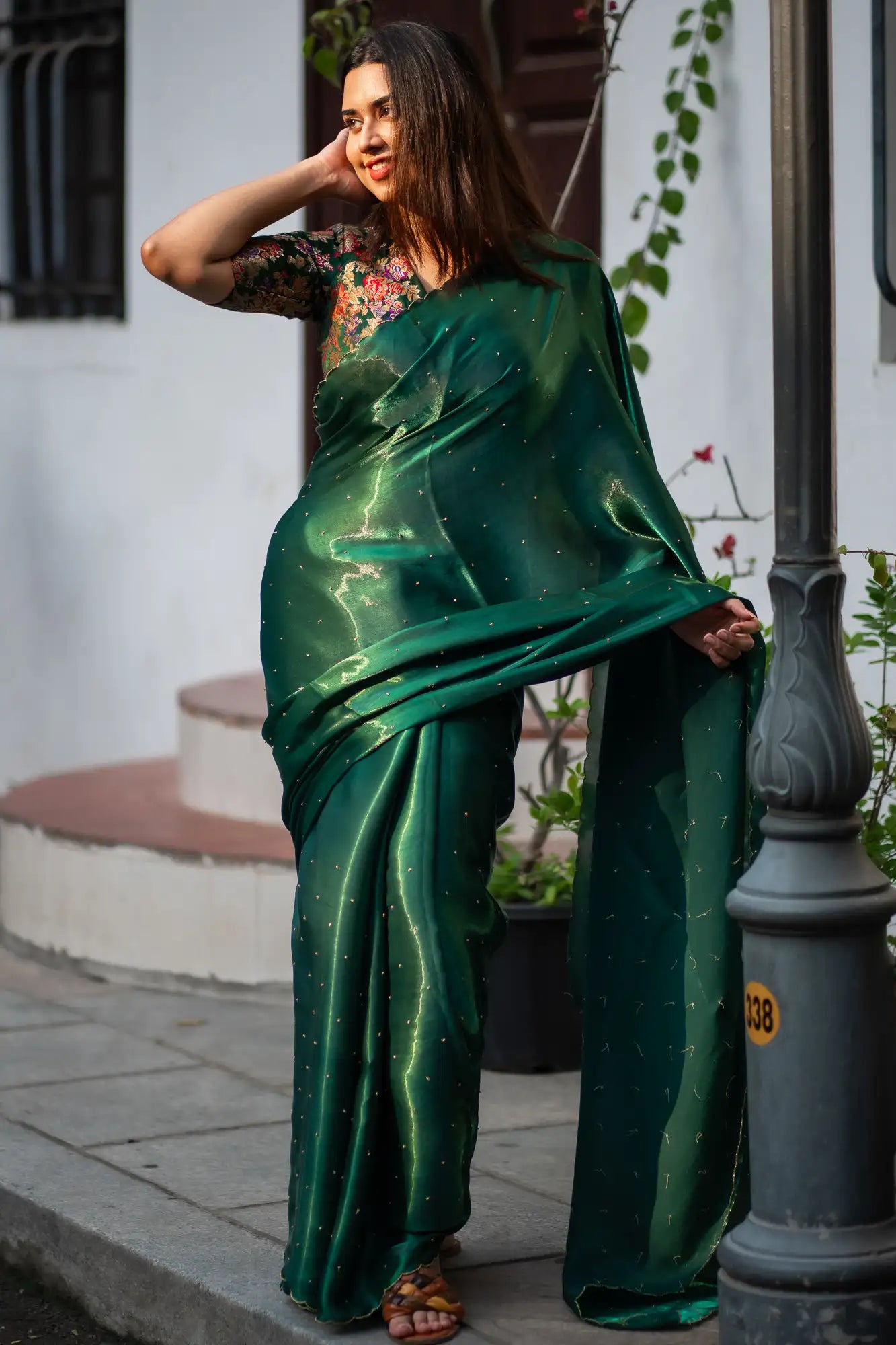 Scallop Border Organza Saree