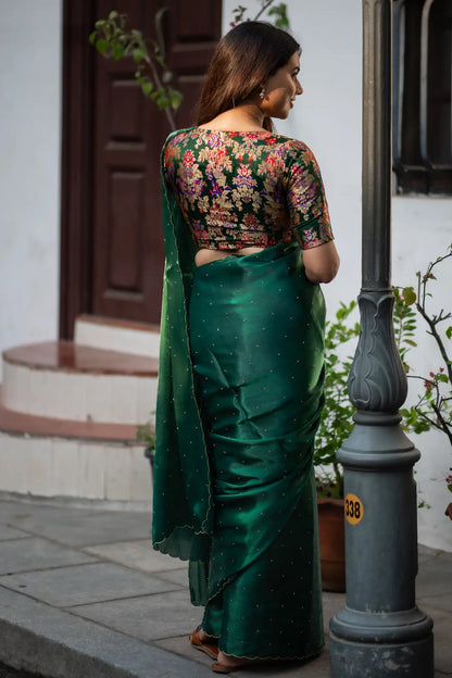 Scallop Border Organza Saree