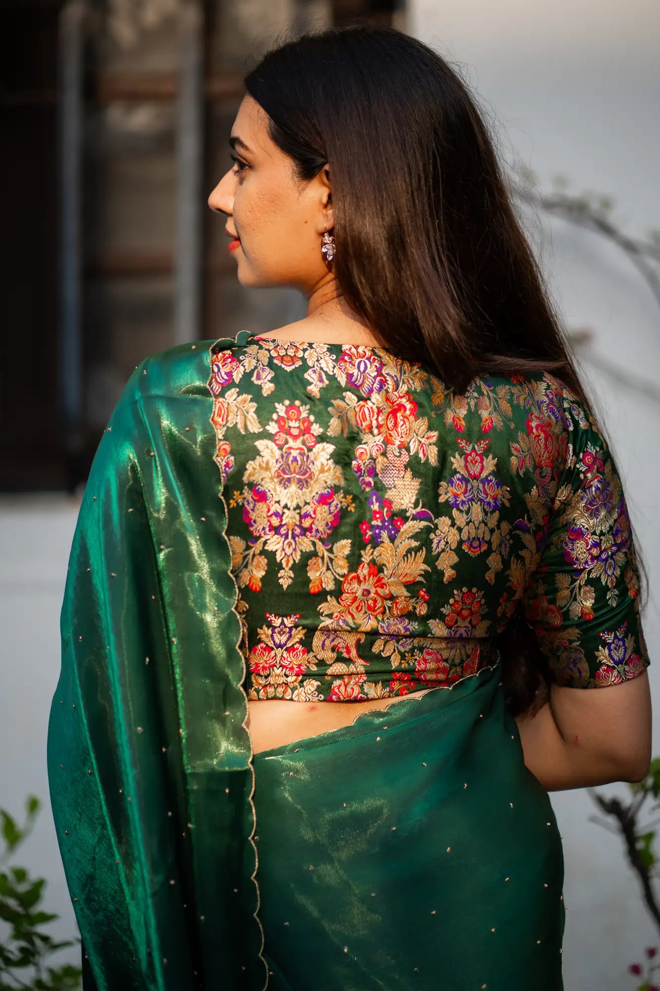 Scallop Border Organza Saree