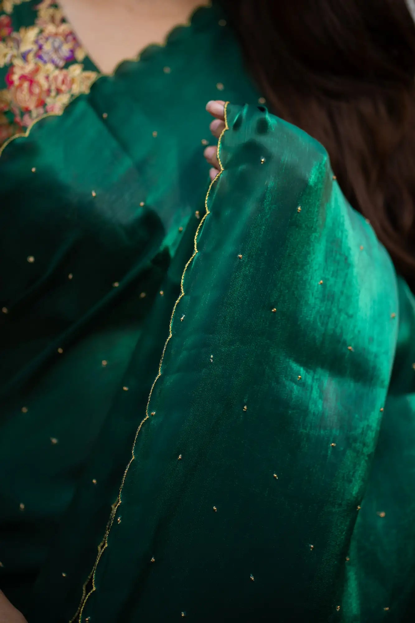 Scallop Border Organza Saree