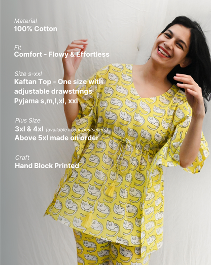 Meow Chill Jams Cotton Co-ord Set