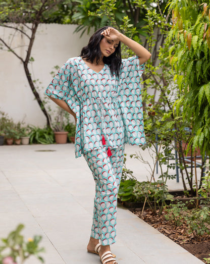 Janhvi Kapoor Mint Strawberry Chill Jams Cotton Co-ord Set