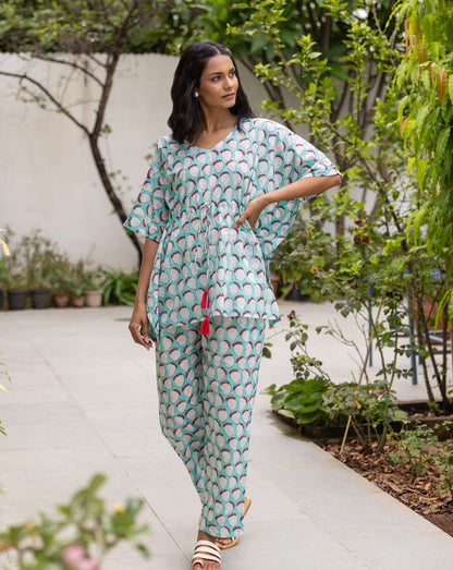 Janhvi Kapoor Mint Strawberry Chill Jams Cotton Co-ord Set