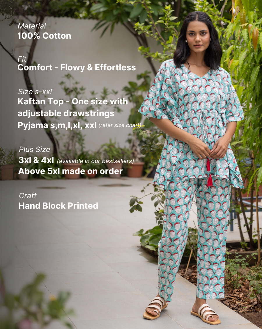 Janhvi Kapoor Mint Strawberry Chill Jams Cotton Co-ord Set