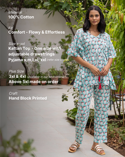 Janhvi Kapoor Mint Strawberry Chill Jams Cotton Co-ord Set