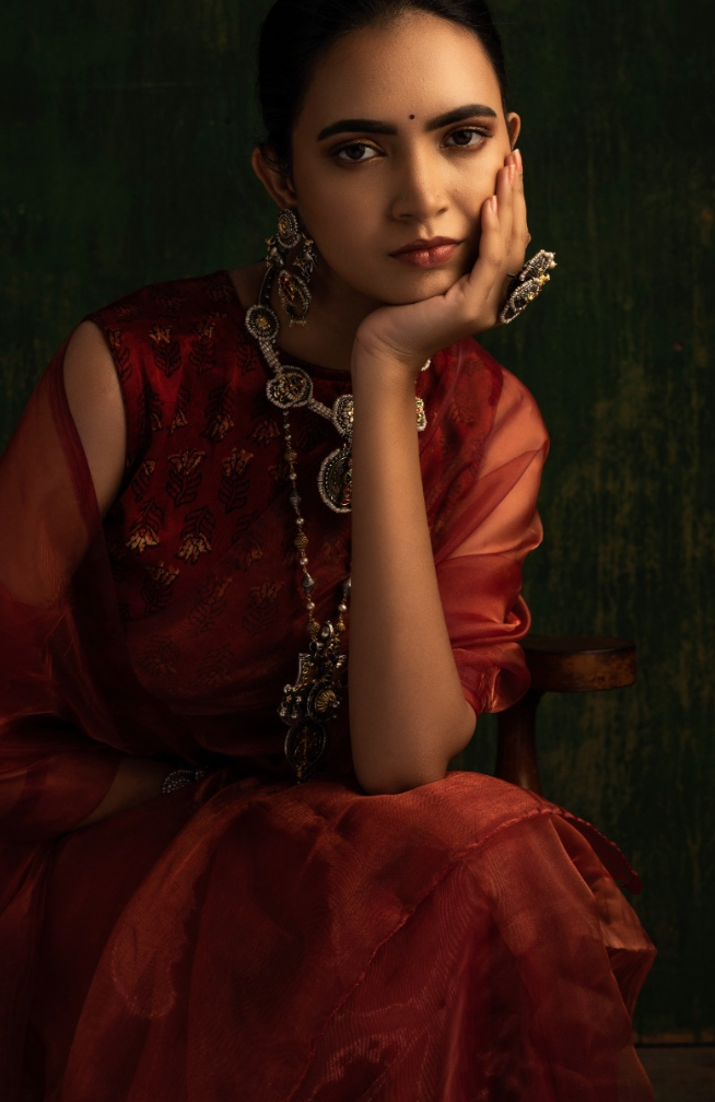 Honey Wine Semi Organza Saree