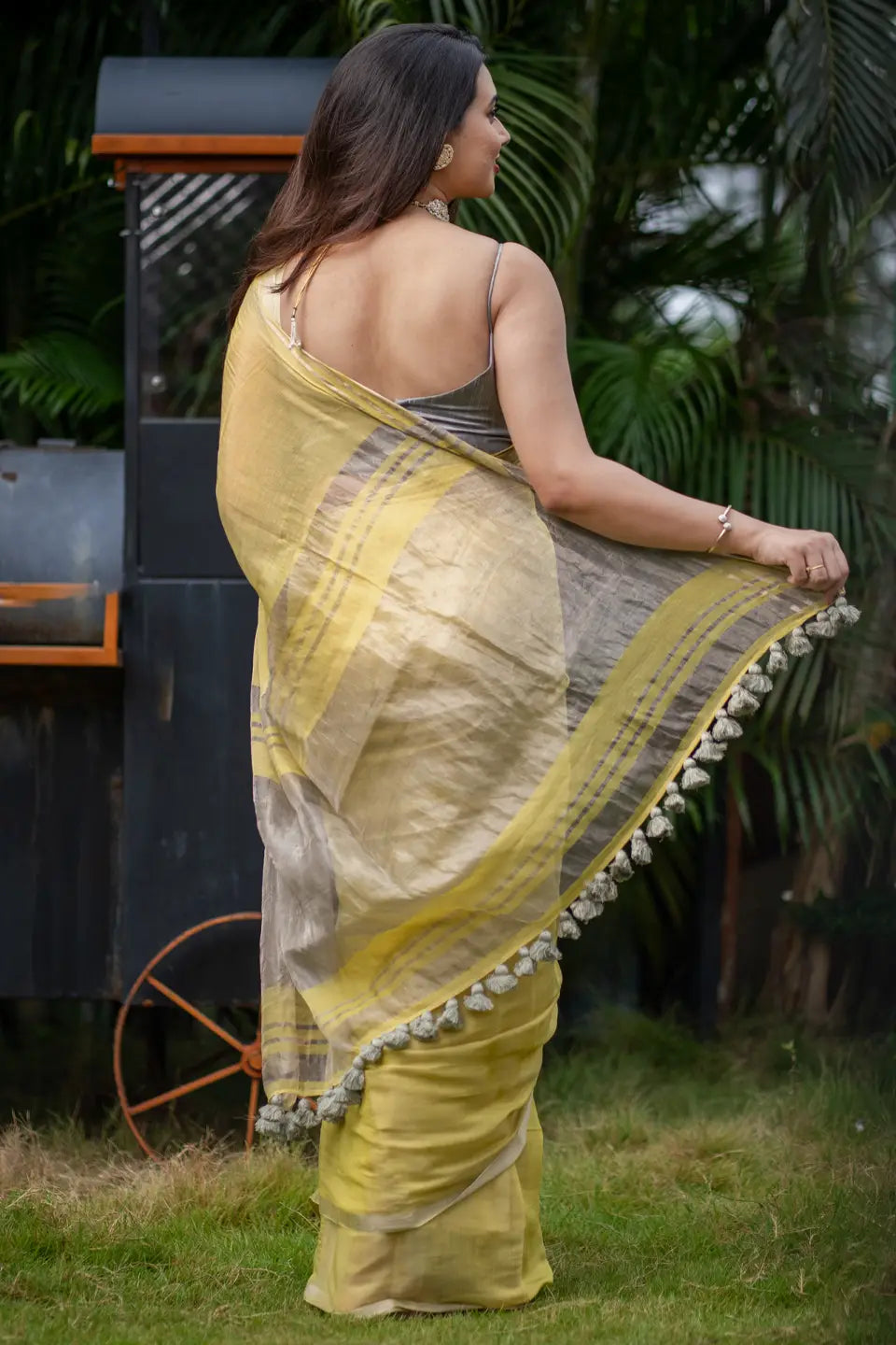 Tissue Silk Saree With Tassels