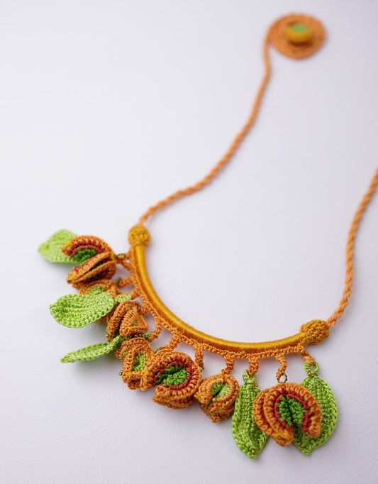 Orange Xari Handmade Necklace
