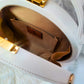 White Hamsa Lippan Art Handcrafted Circle Box Bag