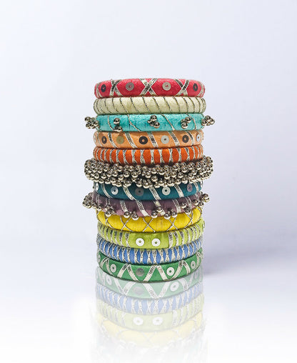 Maya Multicolor With Ghungroo Bangle Set