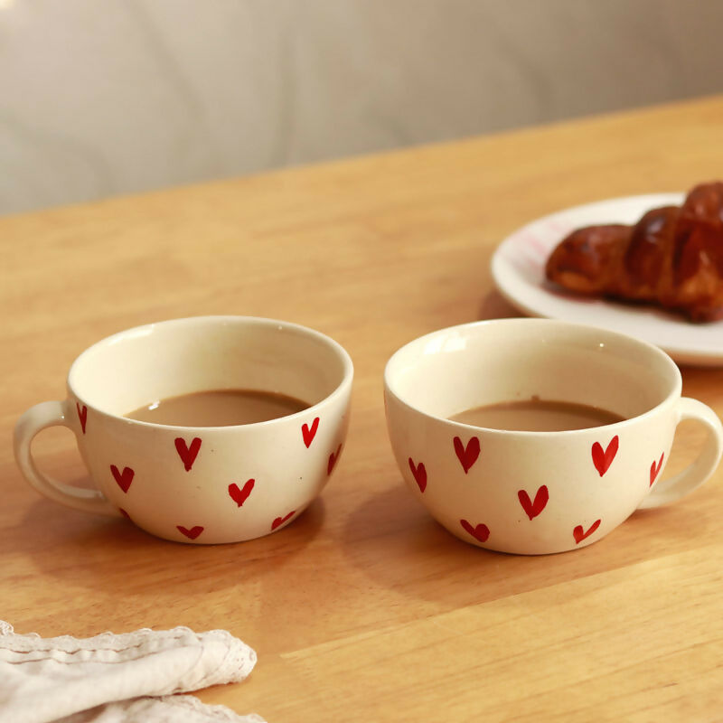 Heart Cappucino Mug (Set Of 2)