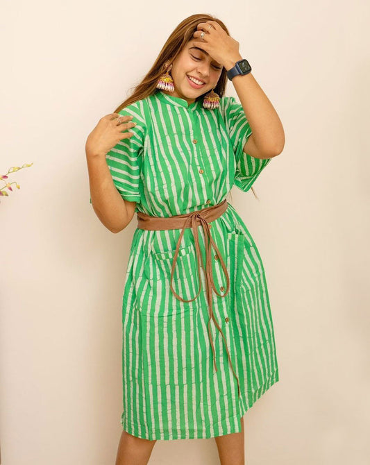 Hari Hand Block Printed Cotton Kaftan Shirt