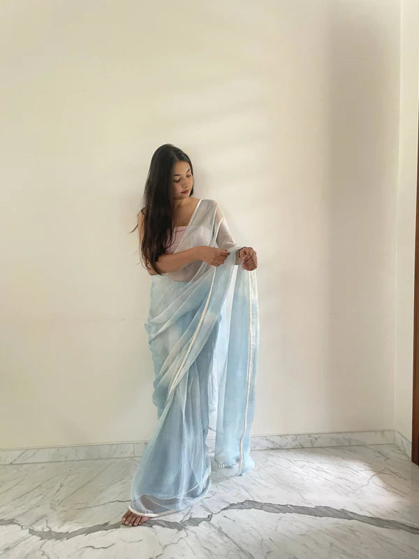 Shell Border Chiffon Saree