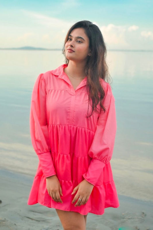 Pink Ombre Shirt Dress