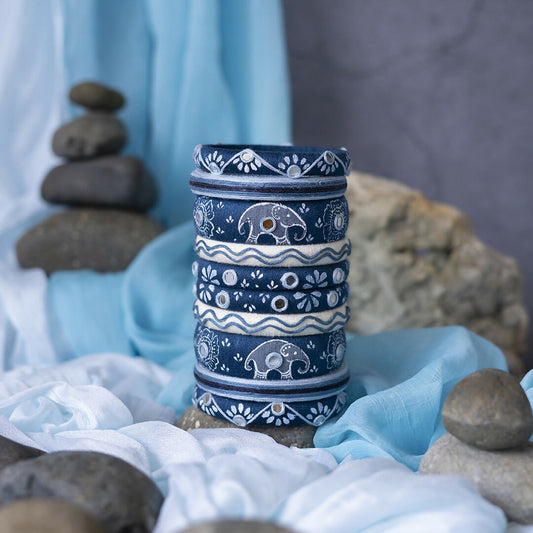 Brahmaputra White Embroidery Bangle Set