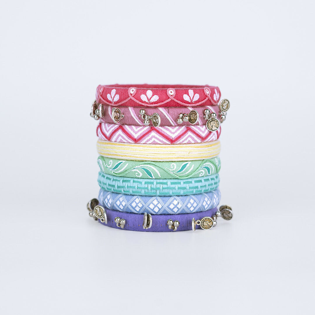 Bhavini Pastel Shade Multicolor Bangle Set