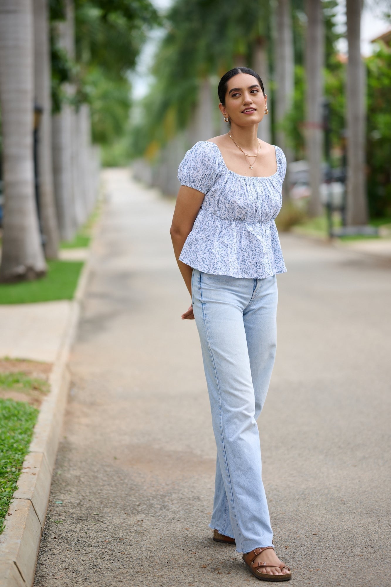 Aqua Peplum Top