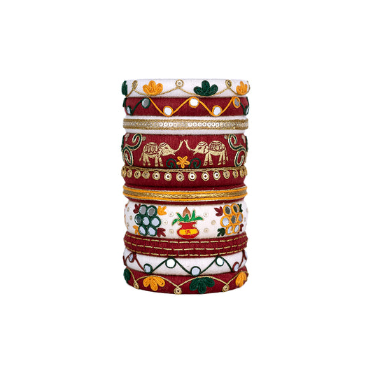 Panetar Thread Embroidered Bangle Set