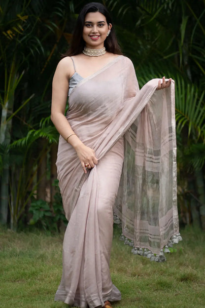 Tissue Silk Saree With Tassels