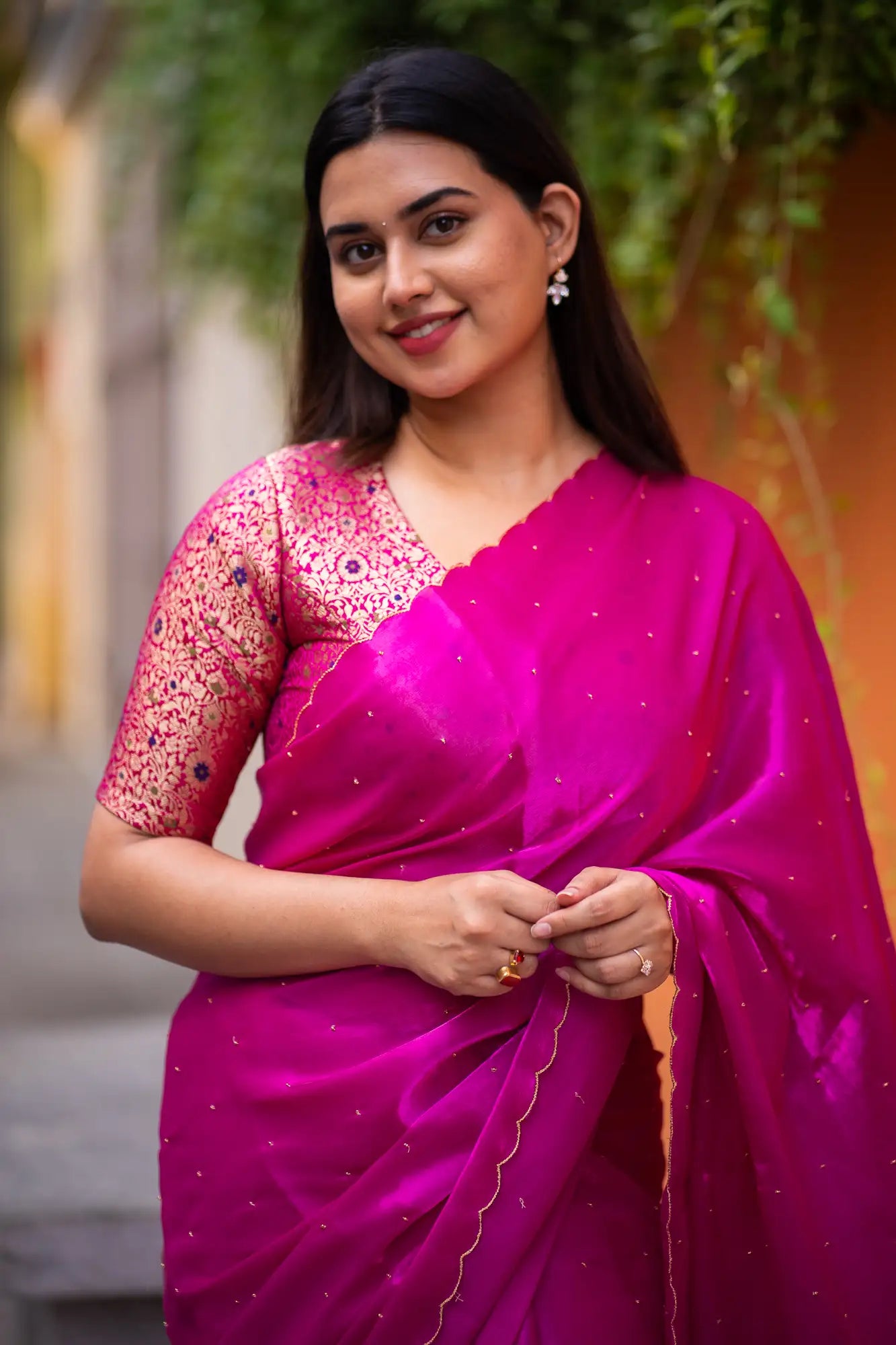 Scallop Border Organza Saree