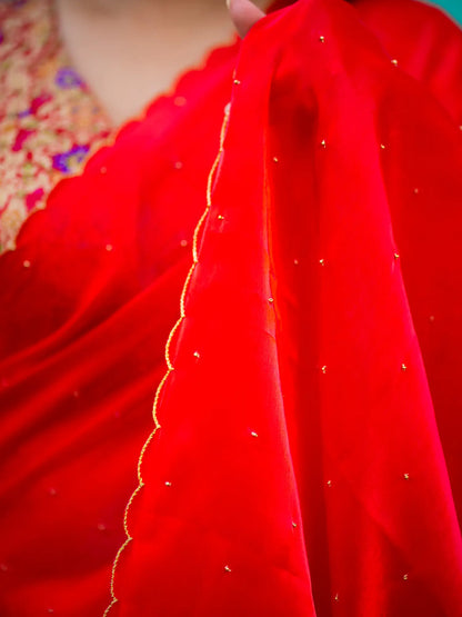 Scallop Border Organza Saree