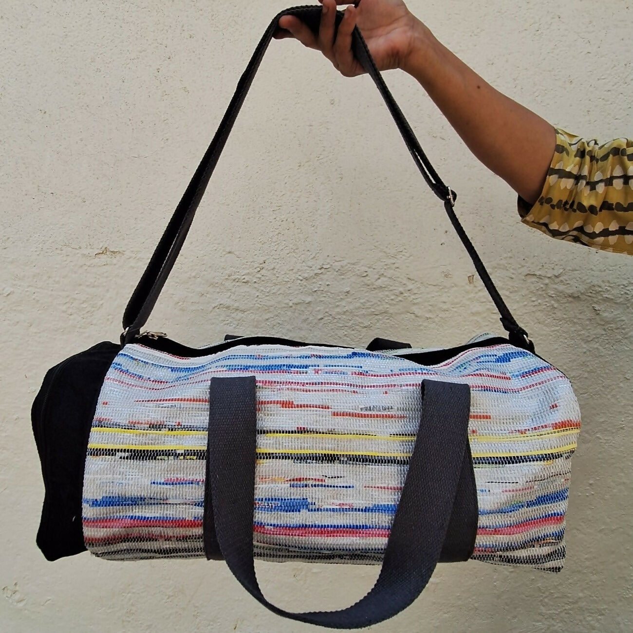 Upcycled Handwoven: Gym/Duffle Weekender Bag