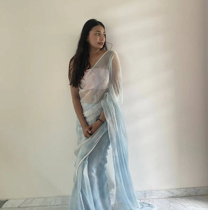 Shell Border Chiffon Saree