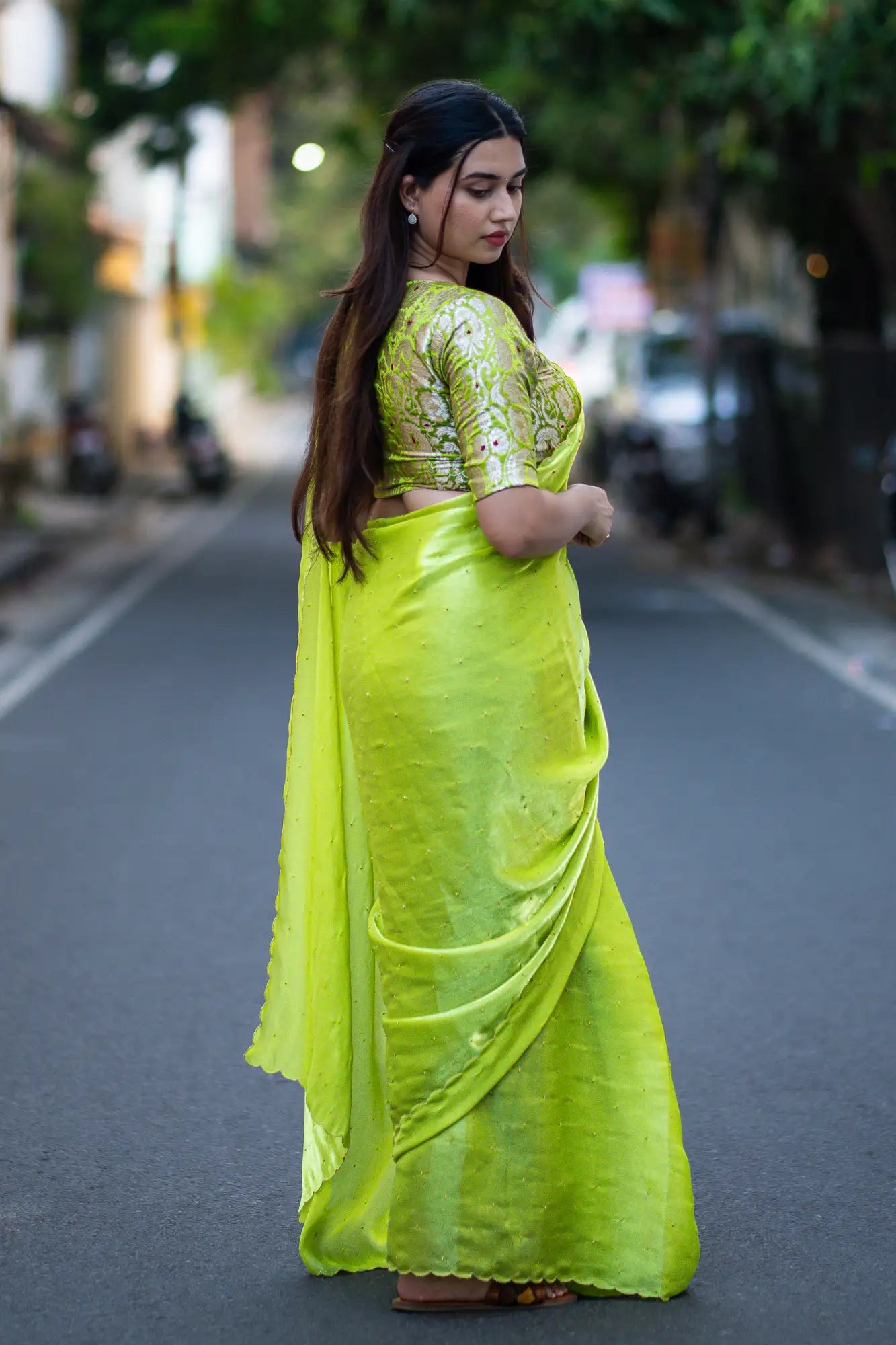 Scallop Border Organza Saree