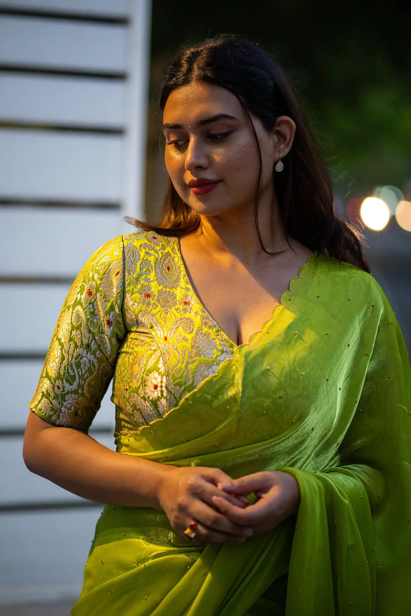 Scallop Border Organza Saree