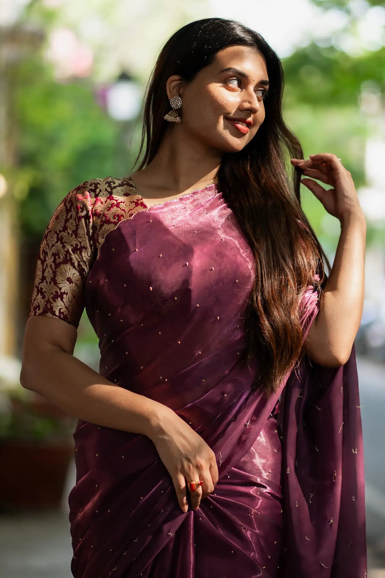 Scallop Border Organza Saree