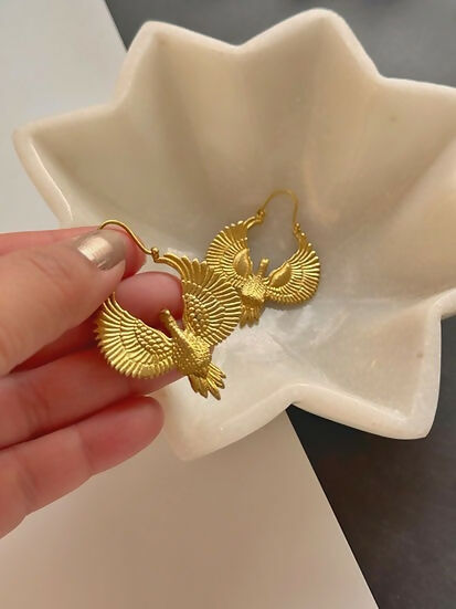 Falcon Brass Earrings