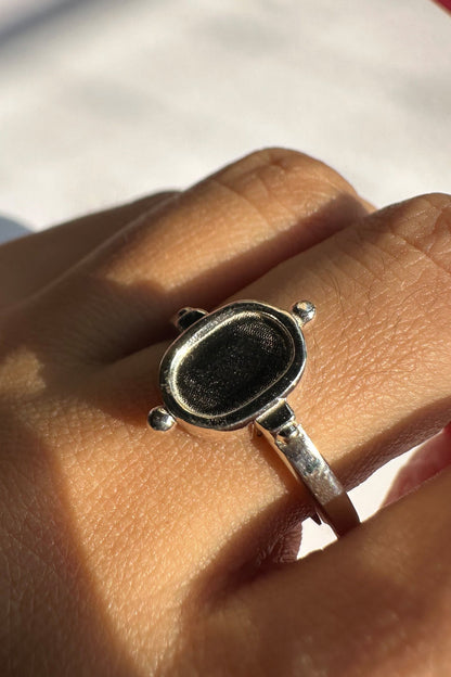 Raksha Silver Signet Ring