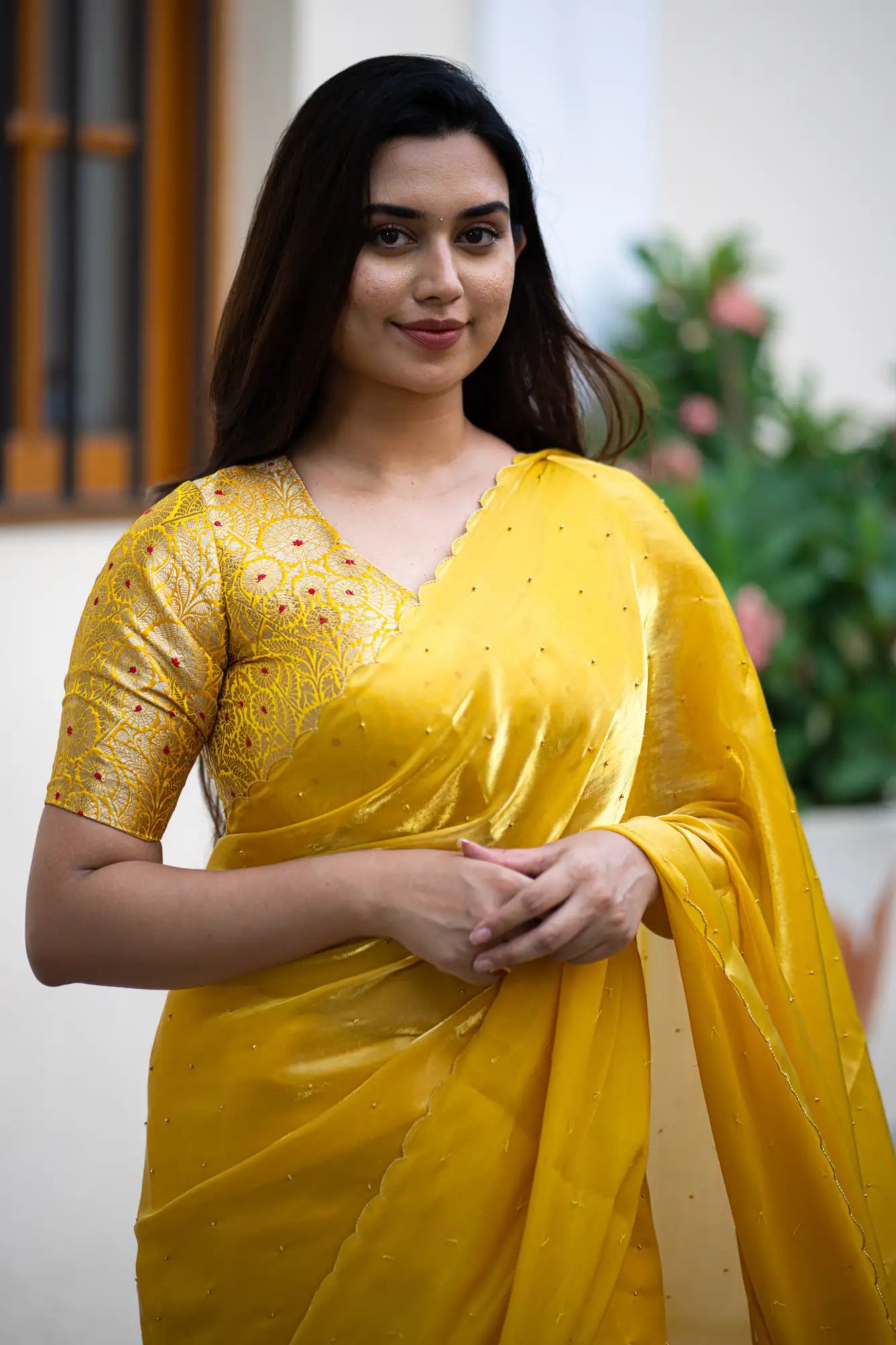 Scallop Border Organza Saree