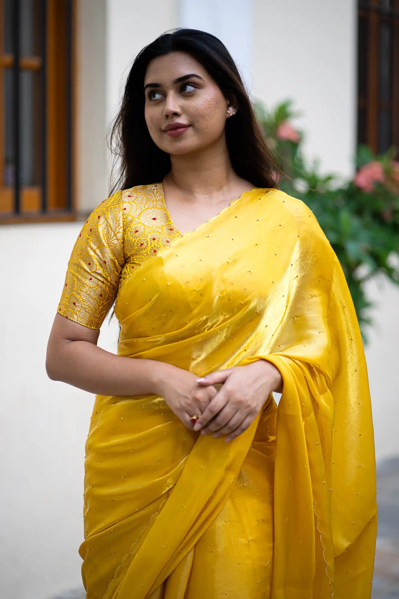 Scallop Border Organza Saree