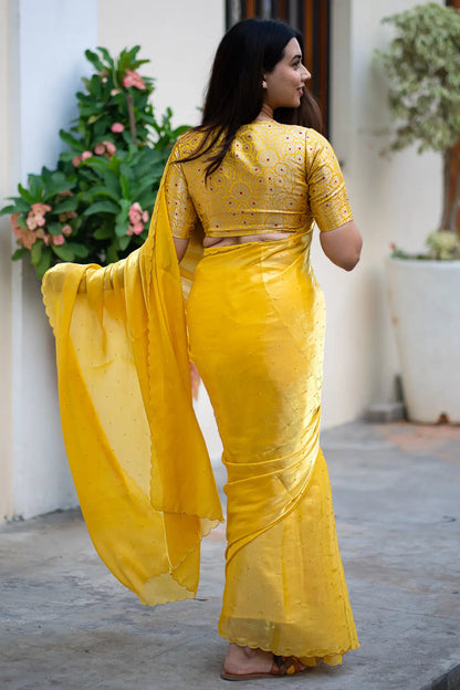 Scallop Border Organza Saree