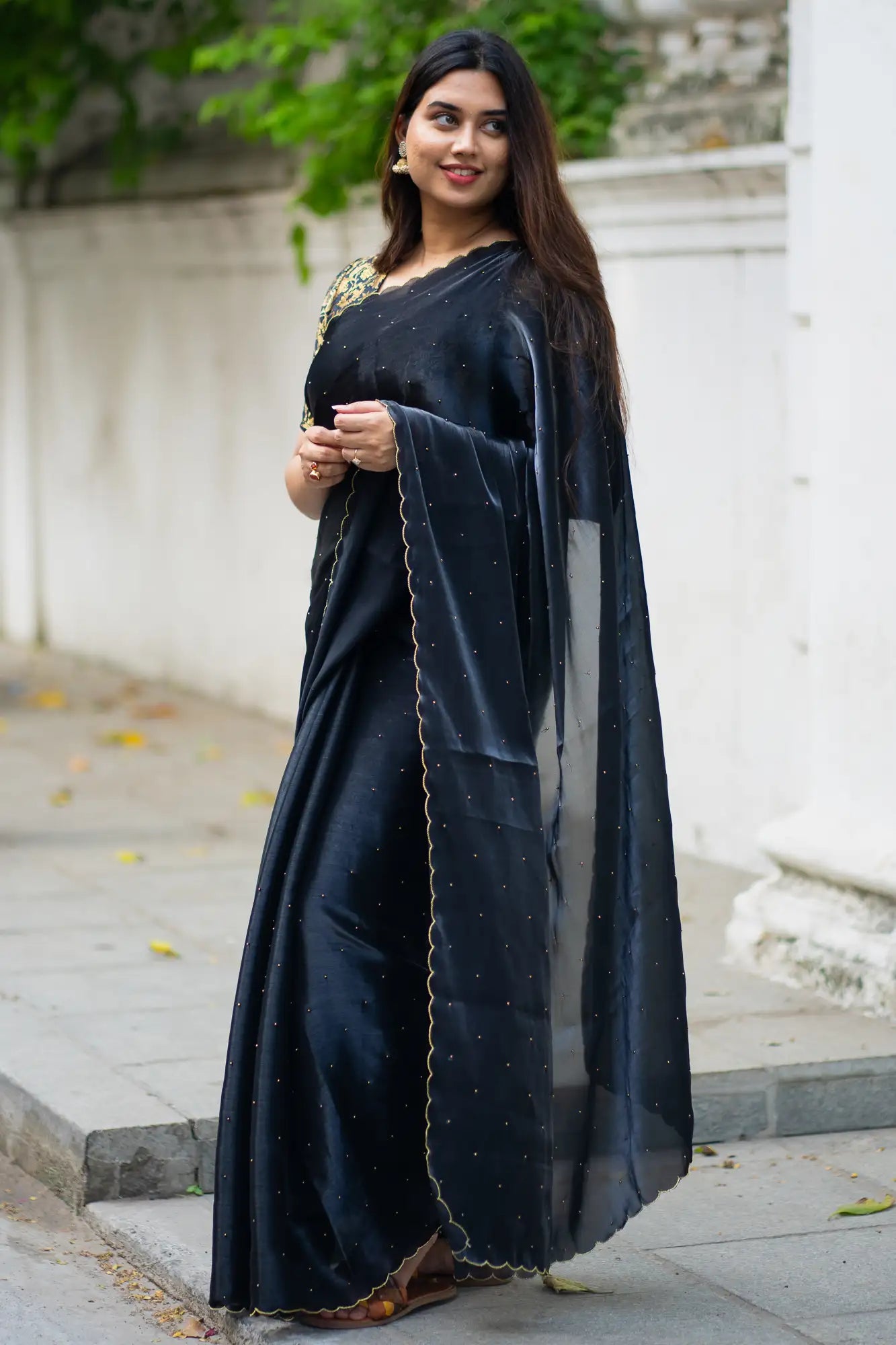Scallop Border Organza Saree