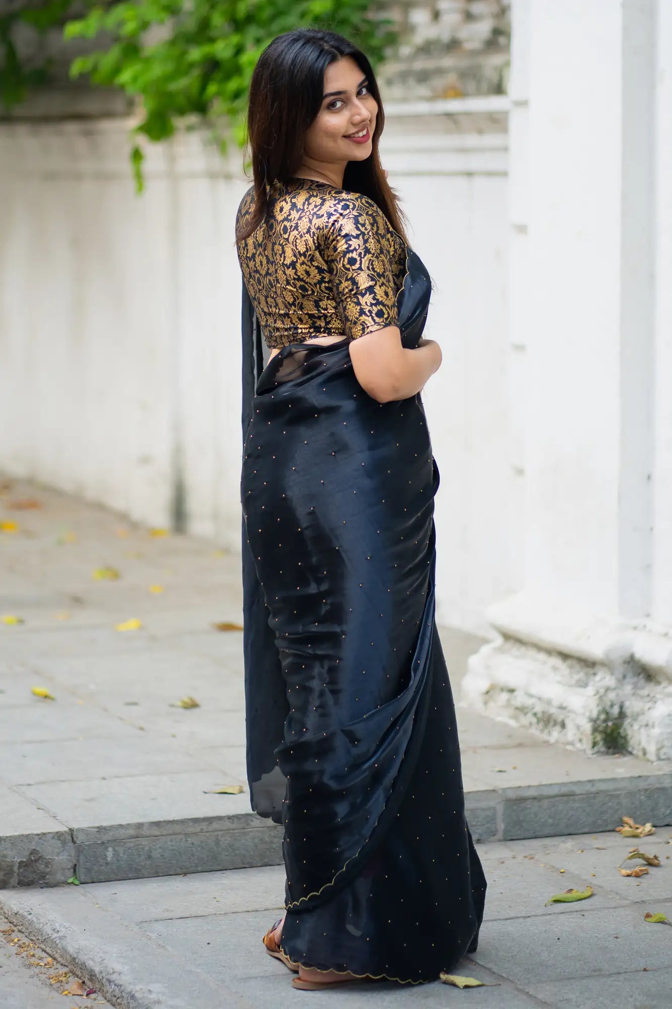 Scallop Border Organza Saree