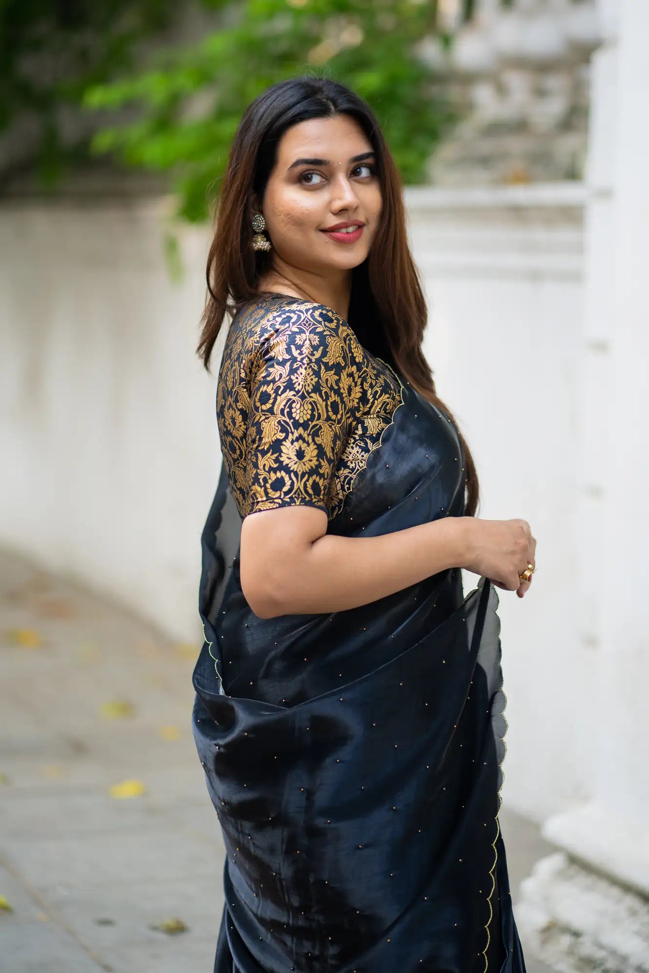 Scallop Border Organza Saree