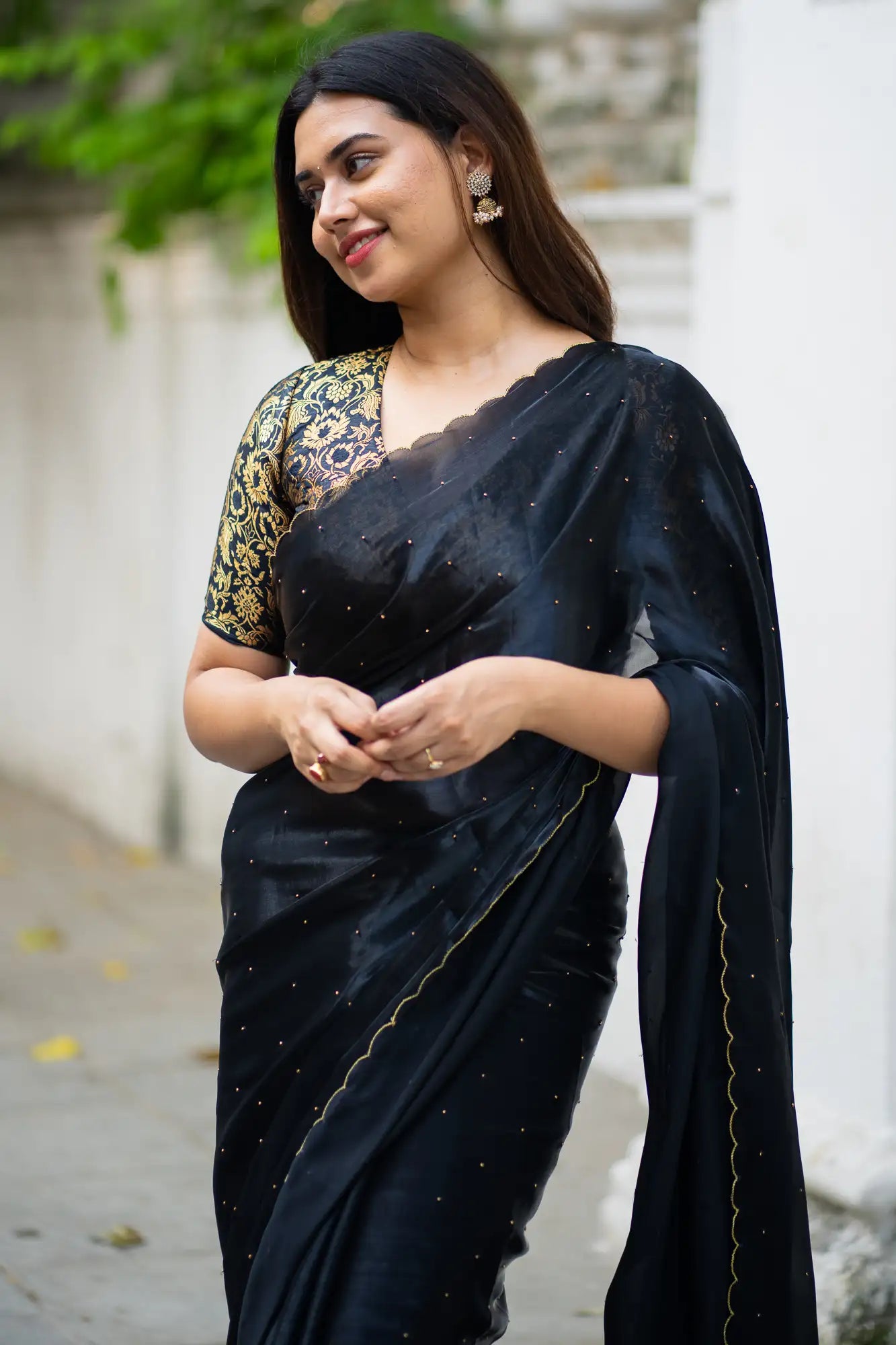 Scallop Border Organza Saree