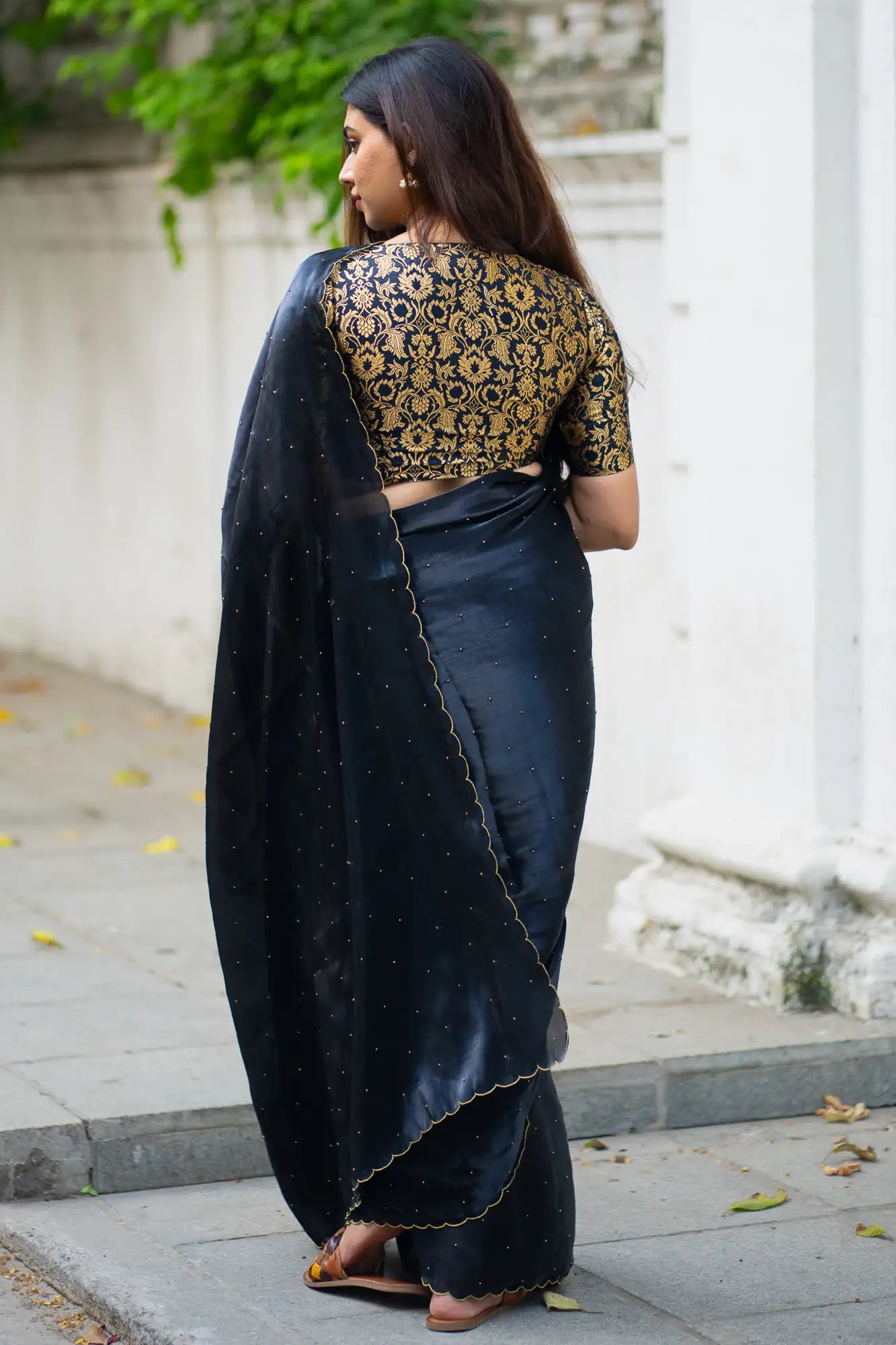 Scallop Border Organza Saree