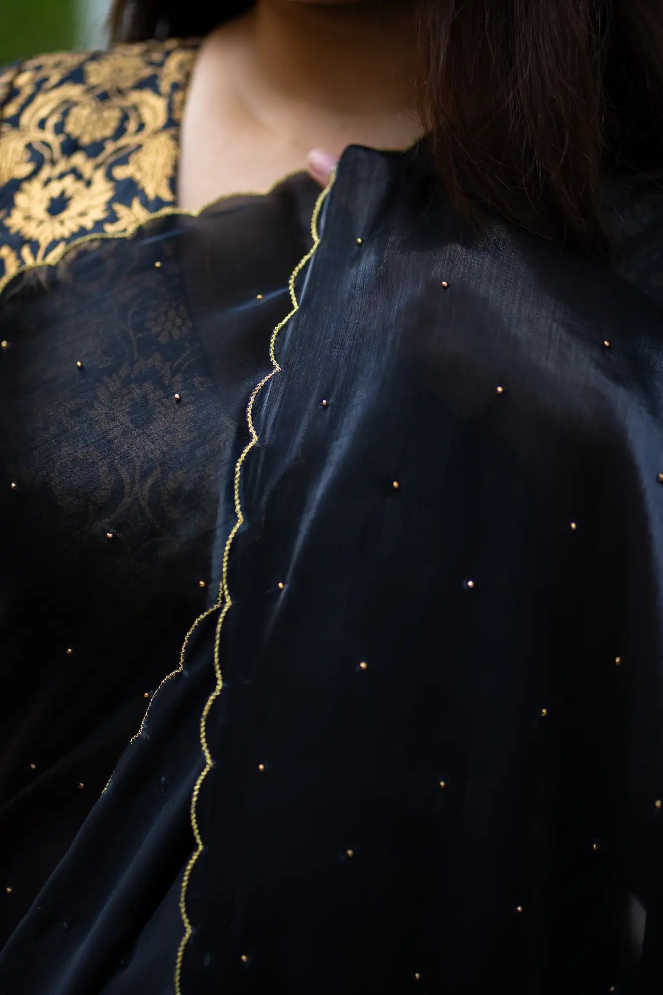 Scallop Border Organza Saree