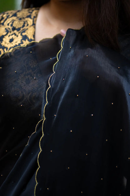 Scallop Border Organza Saree